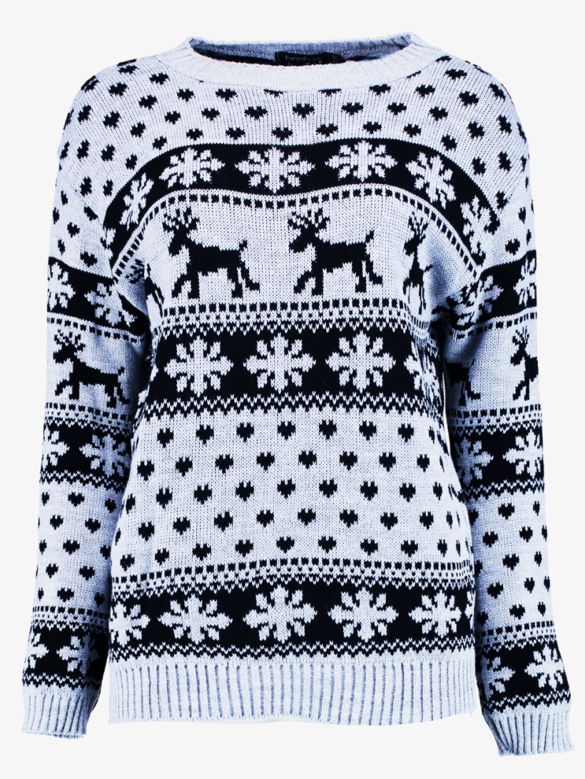 Womens Ladies Christmas Jumper Reindeer & Snowflake, transparent png