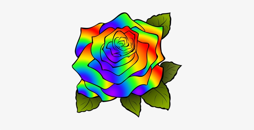 Rosa Flower Rainbow Psychedelic Pink Psych - Flor De Arcoiris Png, transparent png