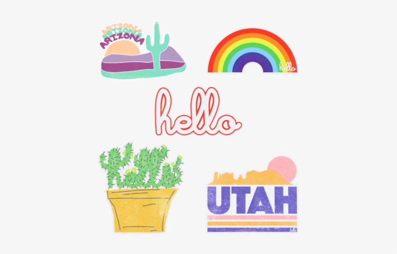 Hello Make A Sticker 4-pack - Clothing, transparent png