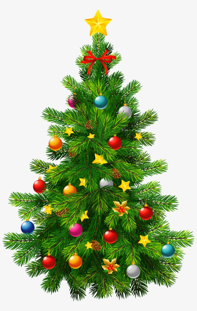 Christmas Tree Transparent Clipart - Decorated Christmas Tree Png, transparent png