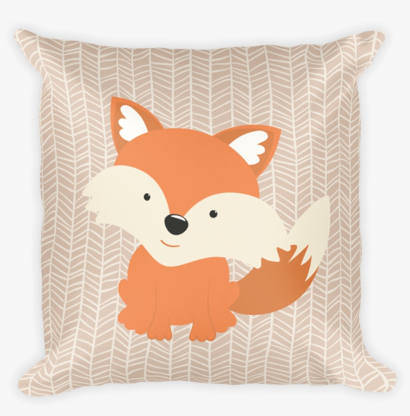 Front Side Baby Fox Pillow Woodland Decor Tan Background - Pillow, transparent png