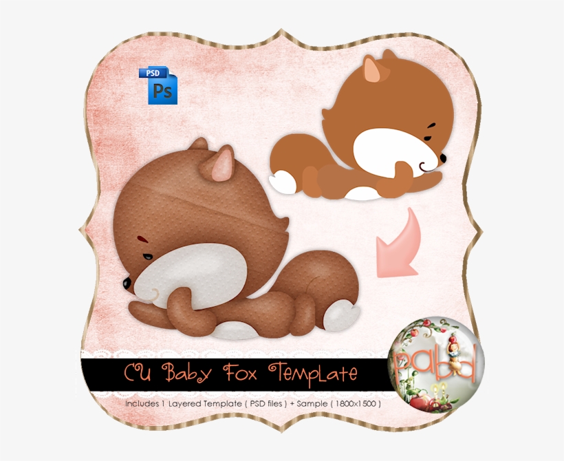 Baby Fox Layered Template By Peek A Boo Designs - Cartoon, transparent png