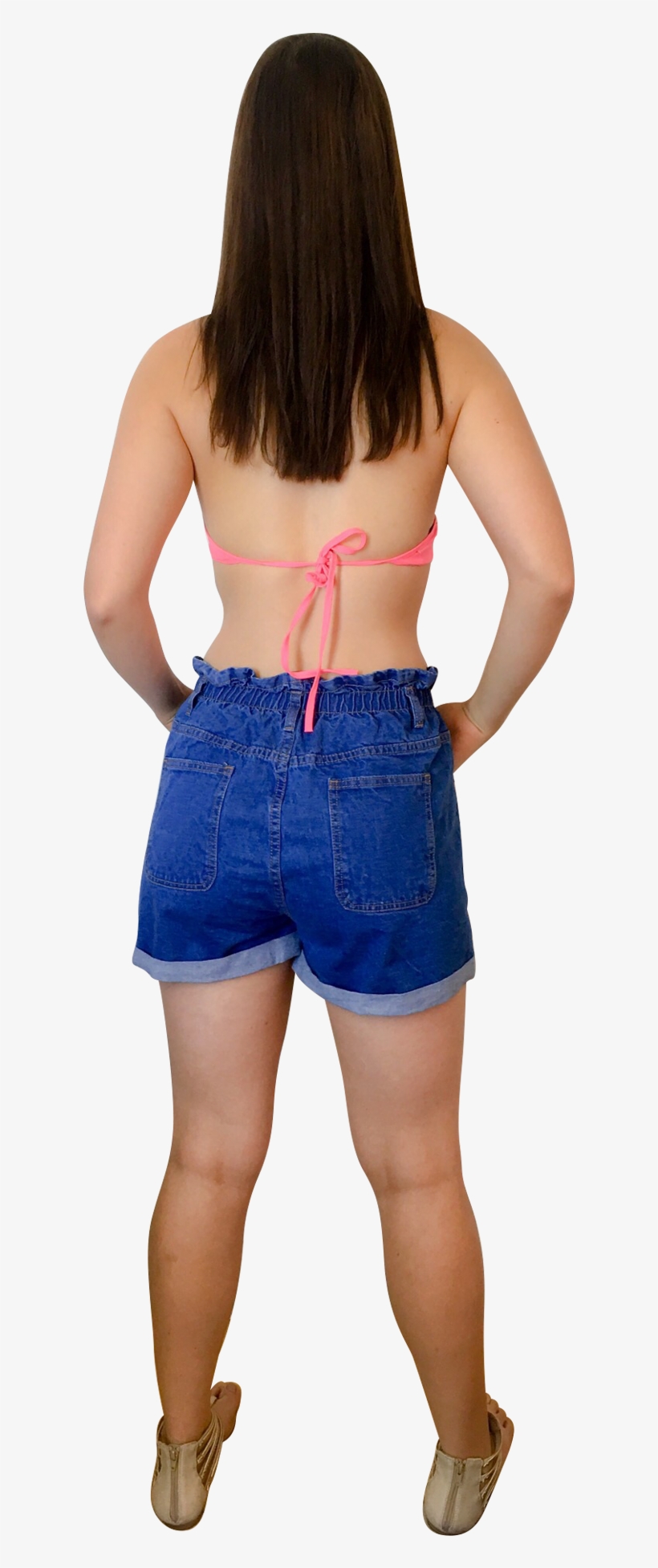 High Waist Denim Shorts - Shorts, transparent png