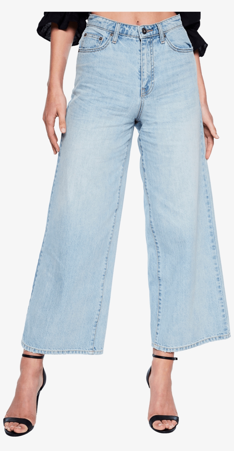 Stevie High & Wide Jean In Colour Winter Sky - Jeans, transparent png