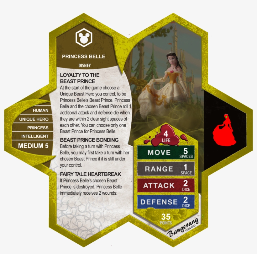 The Book Of Princess Belle Bangerang Disney Custom - Heroscape Cards, transparent png