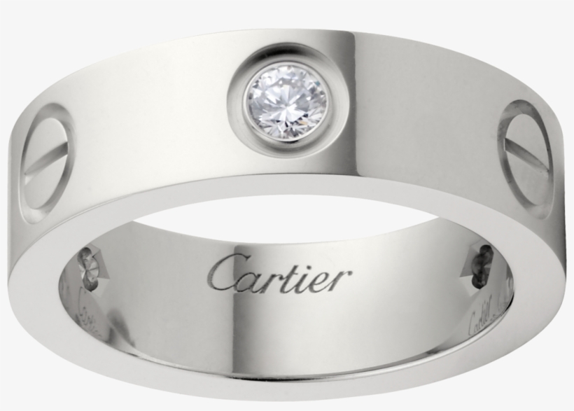 Love Ring, 3 Diamondswhite Gold, Diamonds - Cartier Ring White Gold Diamond, transparent png