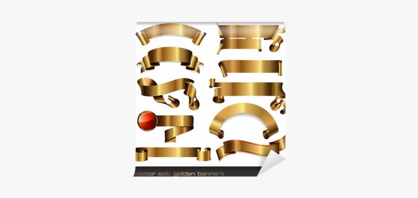 Set Of Luxurious Golden Vector-banners Wall Mural • - Banners, transparent png