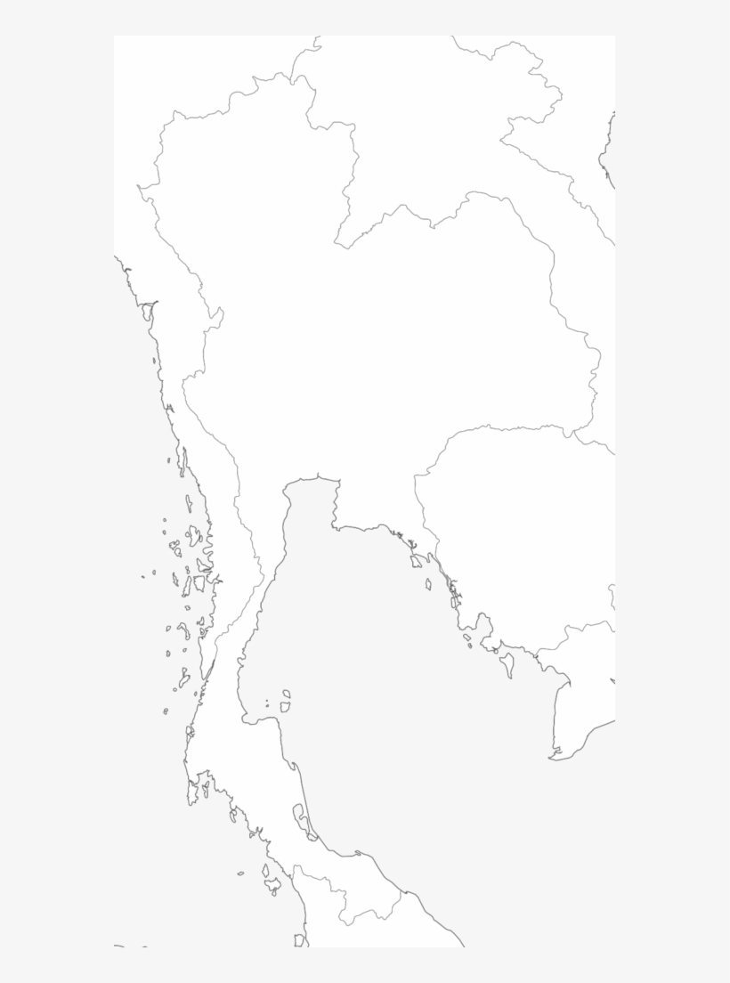 Large Thailand Blank Map With Borders And Coasts Outlines - Map Of Thailand, transparent png