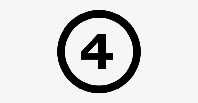 Cuatro - 四 - 1 With Circle Around, transparent png