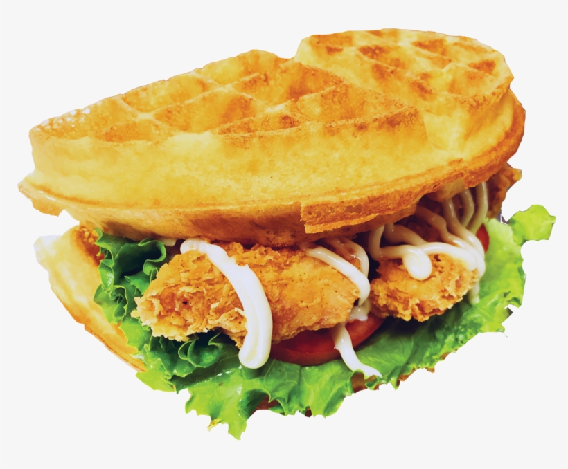 Chicken Waffle Sandwich - Chicken Waffle Sandwich Png, transparent png
