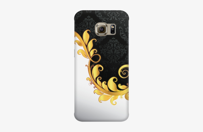 Black And White Flourish Phone Case - Gold Vintage Flourish Necklace Oval Charm, transparent png