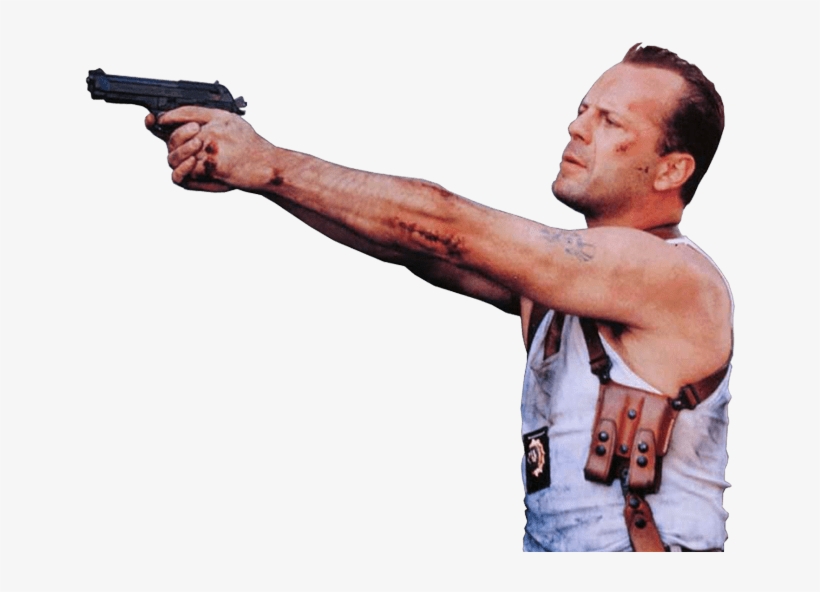 Bruce Willis Pointing Gun - Bruce Willis Png, transparent png