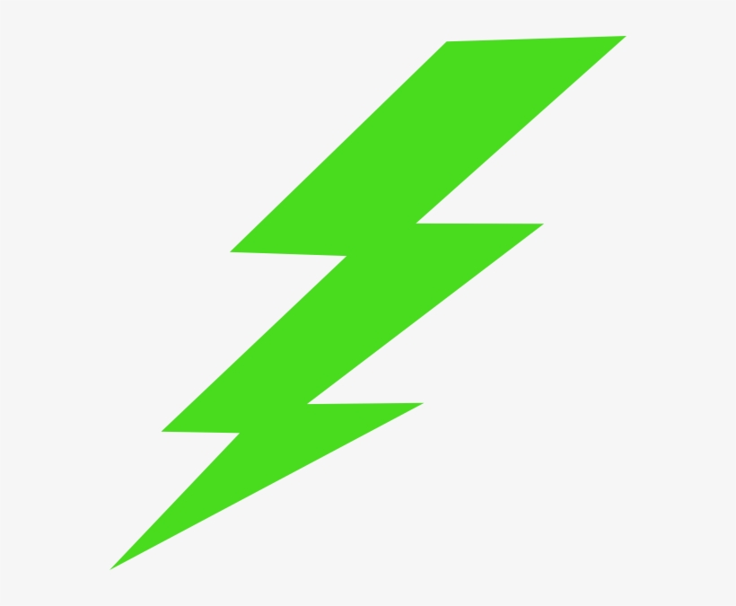 Green Lighting Bolt Clip Art - Green Lightning Bolt, transparent png