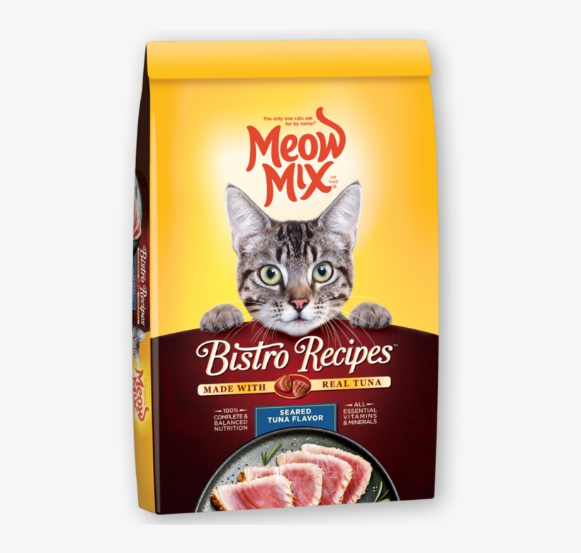 Meow Mix Bistro Recipes Seared Tuna Flavor Dry Cat - Meow Mix Bistro Recipes Cat Food, transparent png