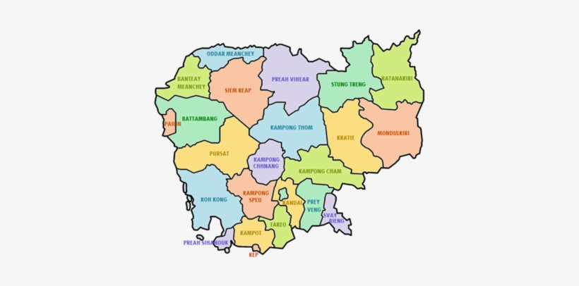 Its Total Landmass Is 181,035 Square Kilometres , Bordered - Cambodia Map Png, transparent png