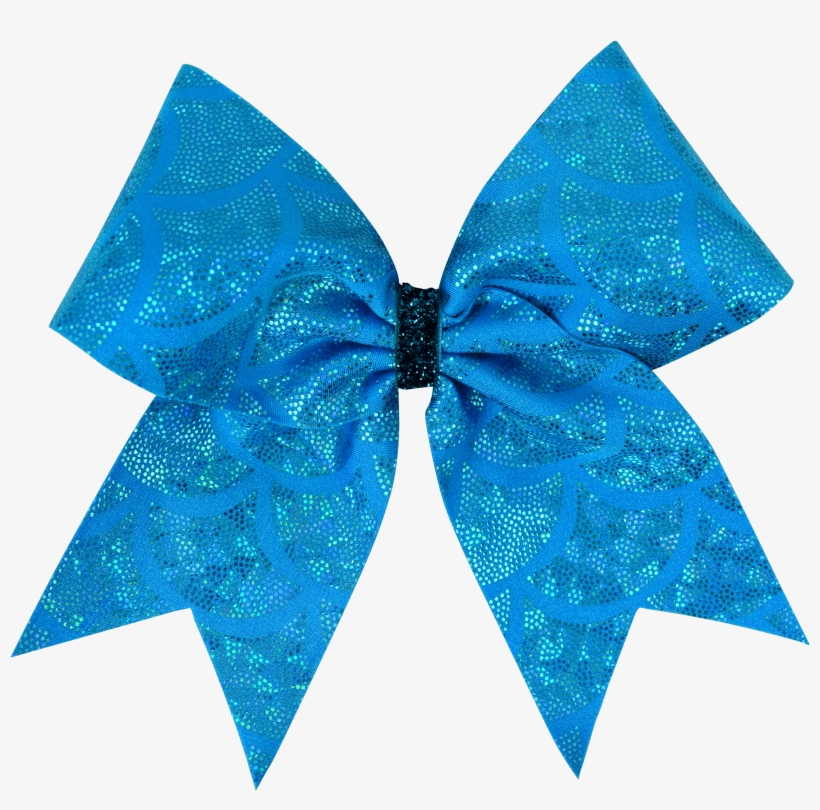 Turquoise Blue Mermaid I Love Cheer® Hair Bow, transparent png