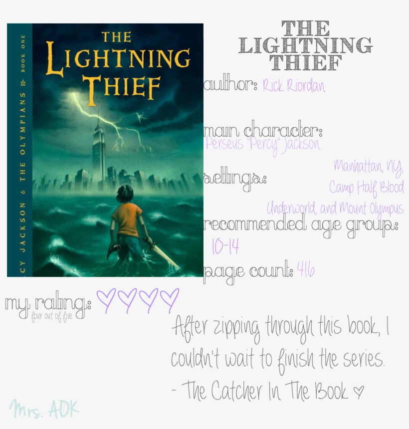 Percy Jackson - Percy Jackson And The Olympians Book One, transparent png