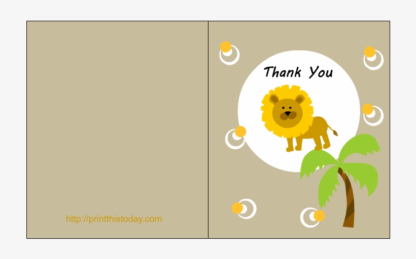 Free Printable Jungle Themed Baby Shower Thank You - Baby Shower, transparent png