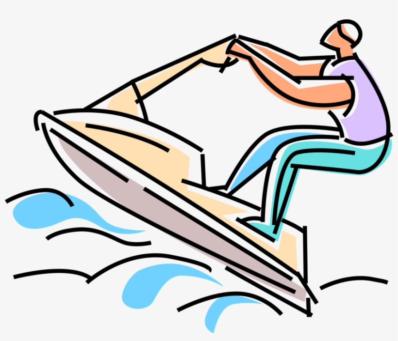 Vector Illustration Of Personal Watercraft Water Sports - Illustration, transparent png