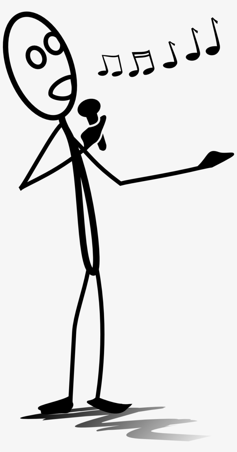Karaoke Singer Cliparts - Singing Stick Figure, transparent png