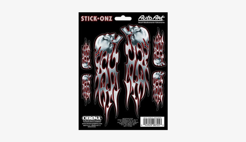 Chroma Graphics Skull W/chrome Blades Stick-onz, transparent png