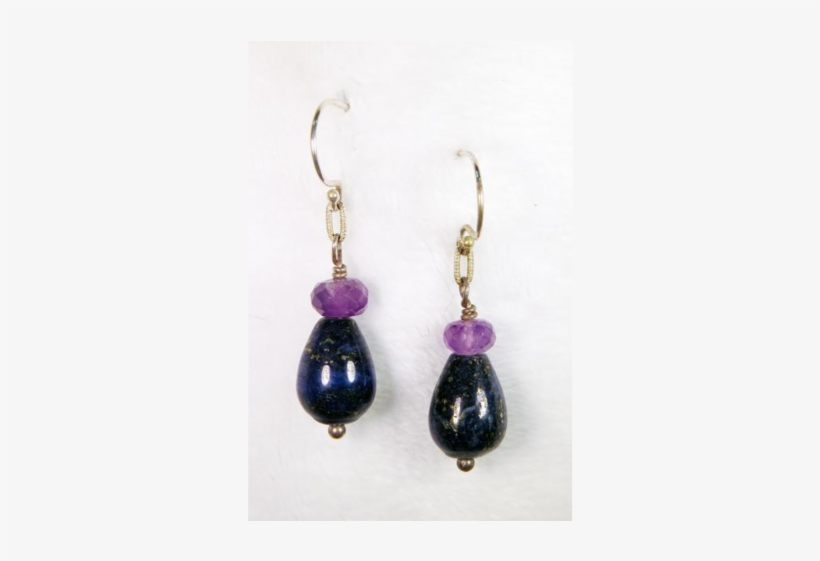 Lapis Lazuli & Amethyst Gemstone Earrings - Lapis Lazuli & Amethyst Gemstone Earrings, transparent png