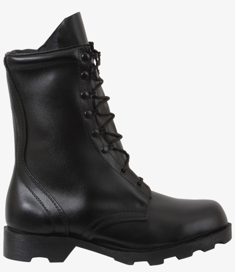 Cool Black Leather Combat Boots, transparent png
