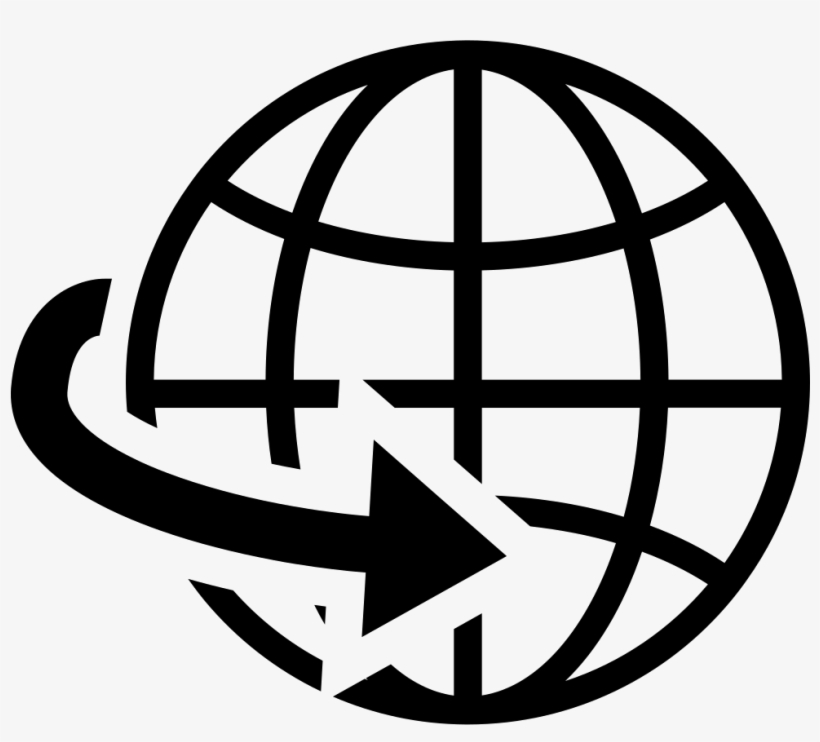 Earth Globe Grid Symbol With An Arrow Comments - Globe With Arrow Icon, transparent png