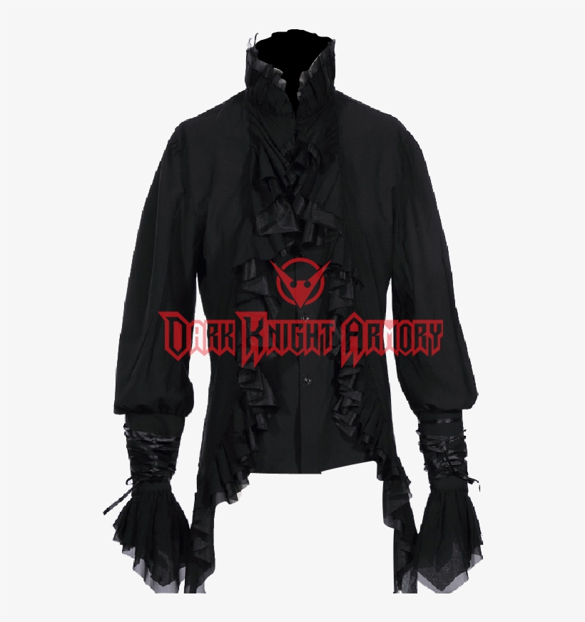 Gothic Mens Ruffle Dress Shirt - Shirt, transparent png