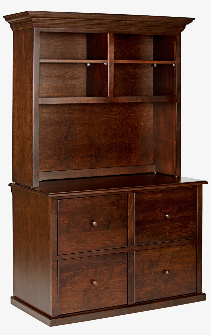 Traditional Hutch For 4 Drawer Lateral File Cabinet - Filing Cabinet, transparent png