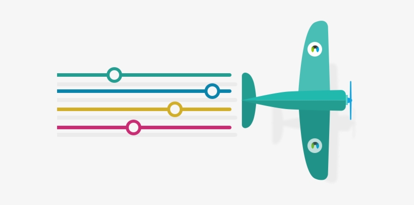 A Banner Showing A Plane Trailing Several Stylized - Cloud Computing, transparent png