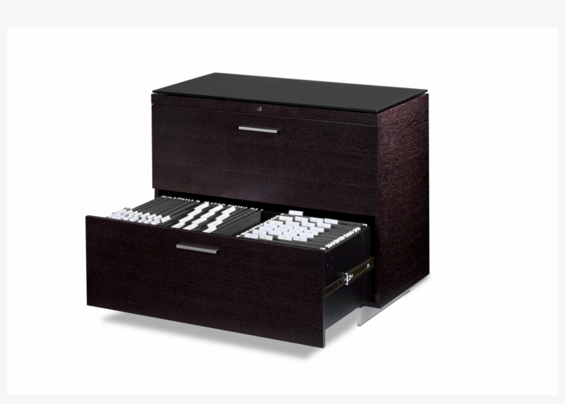 Sequel 6016 Lateral File Cabinet - Bdi Sequel 35'' X 18'' Natural Stained Cherry Two Drawer, transparent png