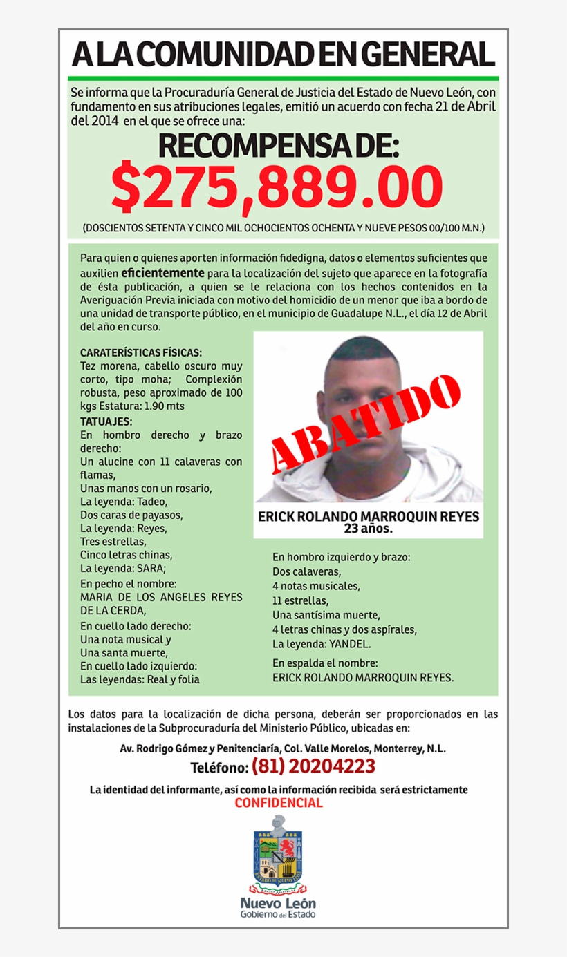 Recompensa - Se Busca - Nuevo Leon, transparent png