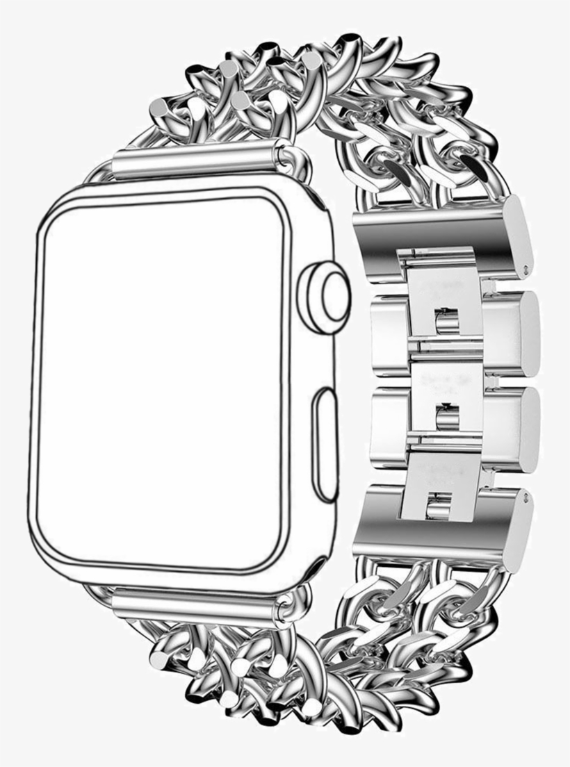 Sellers360 Stainless Steel Iwatch Metal Band For Apple - Gold Chain Link Apple Watch, transparent png