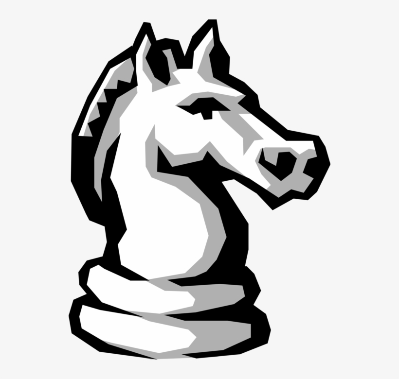 Vector Illustration Of Knight Horse's Head Piece In - Chess Horse Gif, transparent png