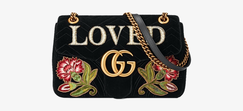 Gucci Gg Marmont Bag - Gucci Gg Marmont Medium Velvet Bag, Black, transparent png
