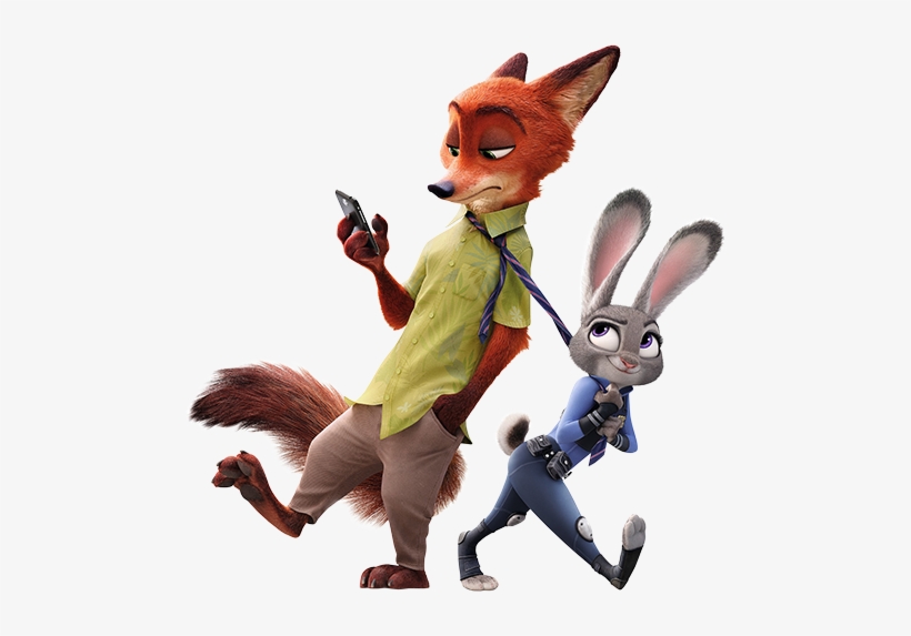 Judy Drags Nick - Nick And Judy Zootopia, transparent png