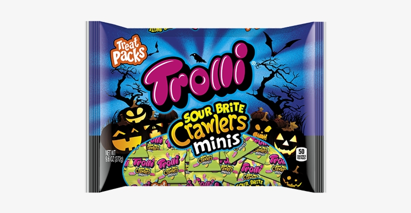 Trolli Sour Brite Crawlers Minis Treat Packs - Trolli Gummi Candy, Sour Brite Crawlers - 3.5 Oz Box, transparent png