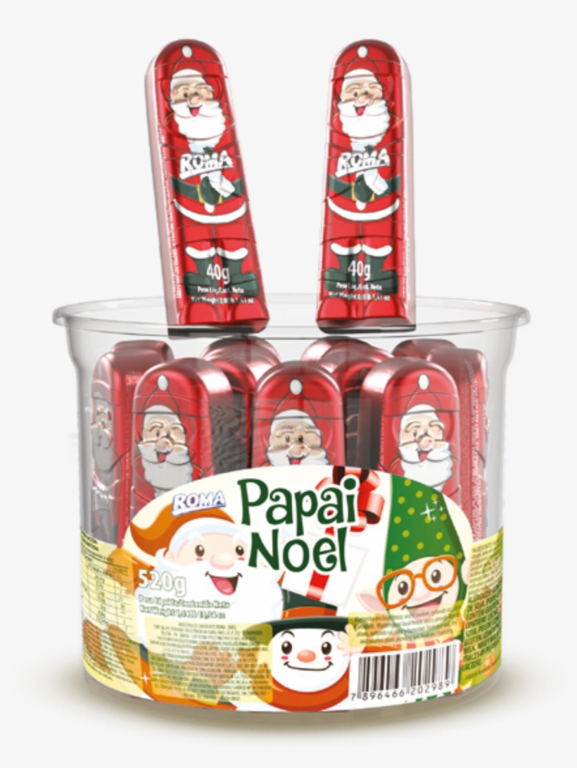 Papai Noel Sabor Chocolate Pote 520g - Santa Claus, transparent png