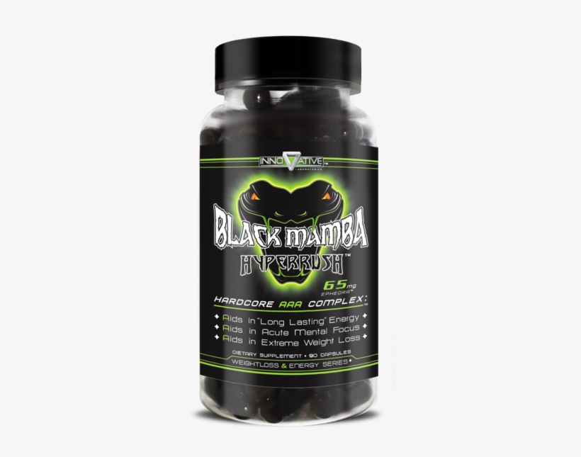 Black Mamba Hyperrush® - Innovative Labs Black Mamba 90caps, transparent png