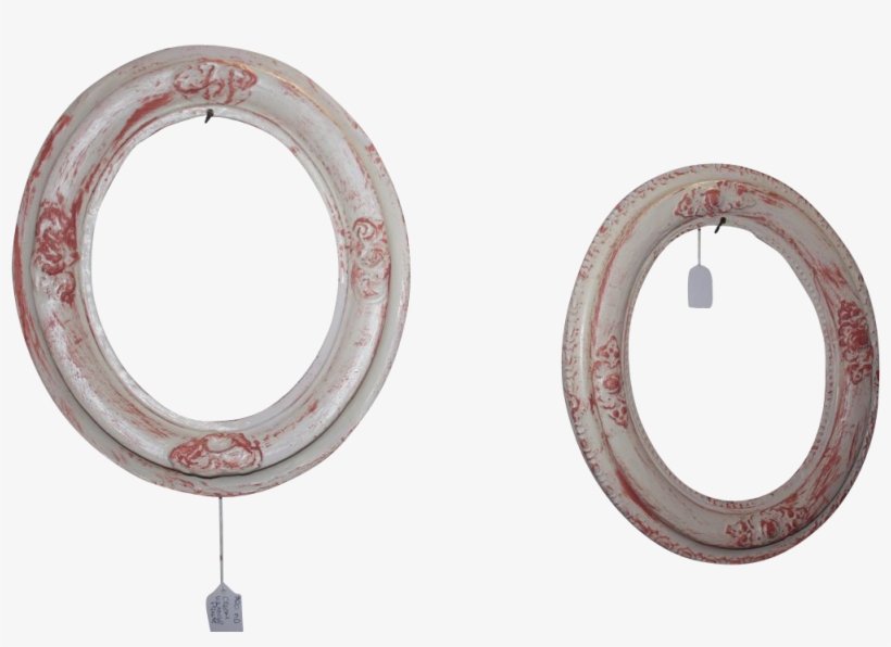 Beautiful Vintage Oval Plaster Frames White And Pink - Circle, transparent png