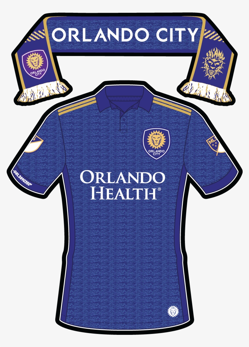 Mls Orlando City Uniform/scarf Sticker - Orlando City Sc, transparent png