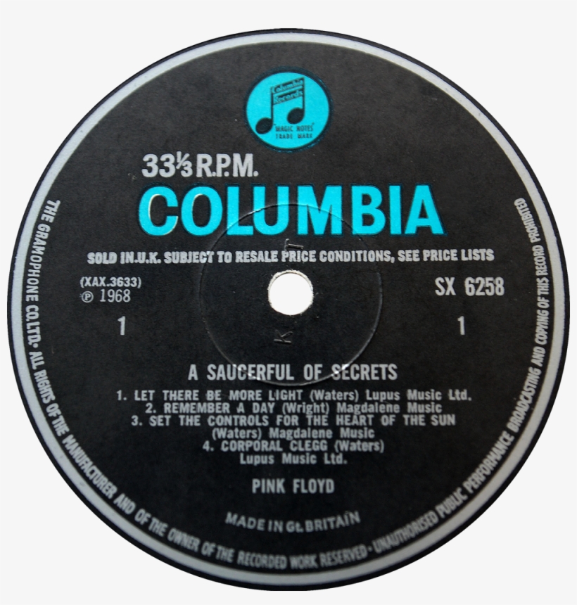 Sx 6258 Pink Floyd Saucerful Label - Louis Armstrong Records, transparent png