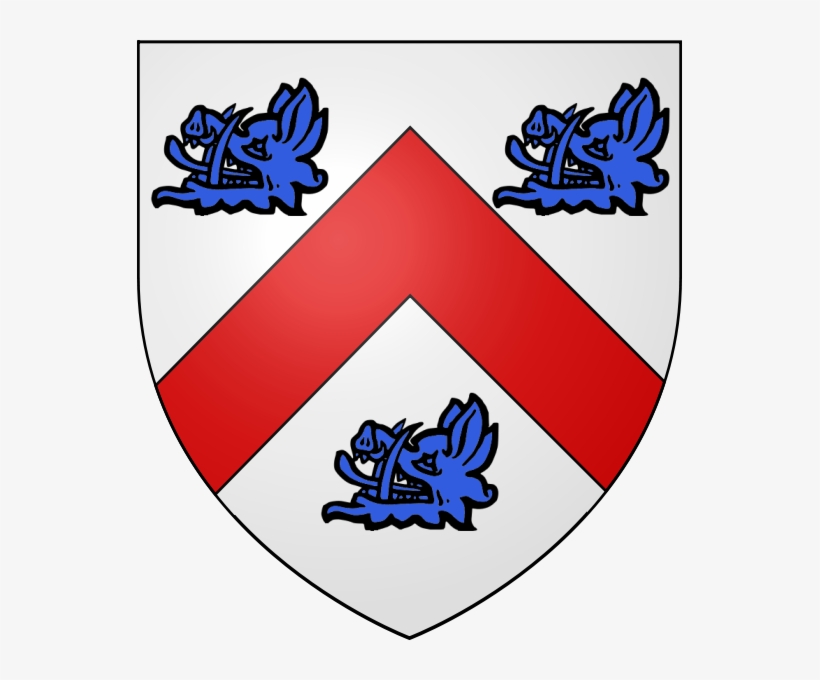 Cochrane Argent, A Chevron, Gules, Between Three Boars' - De Vaux Coat Of Arms, transparent png