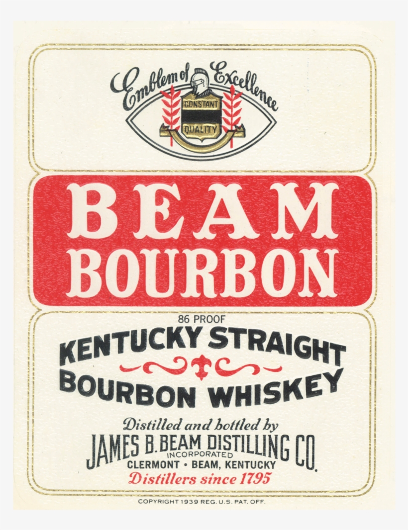 A '30s Era Label From The Jim Beam Whiskey Bottles - Zippo Jim Beam Bourbon Street Chrome Pocket Lighter, transparent png