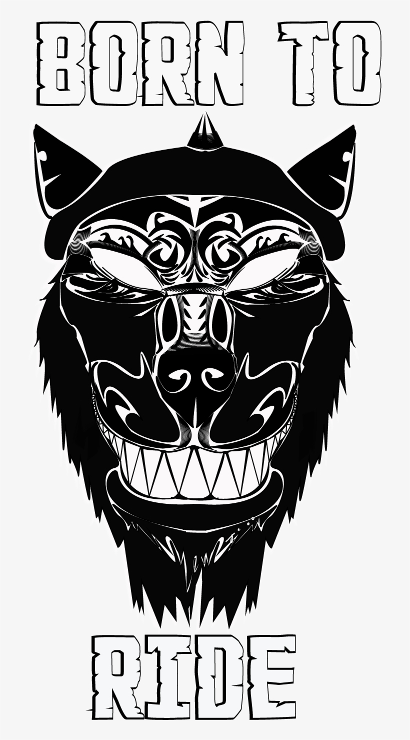 Biker Wolf T-shirt Design - Cat, transparent png