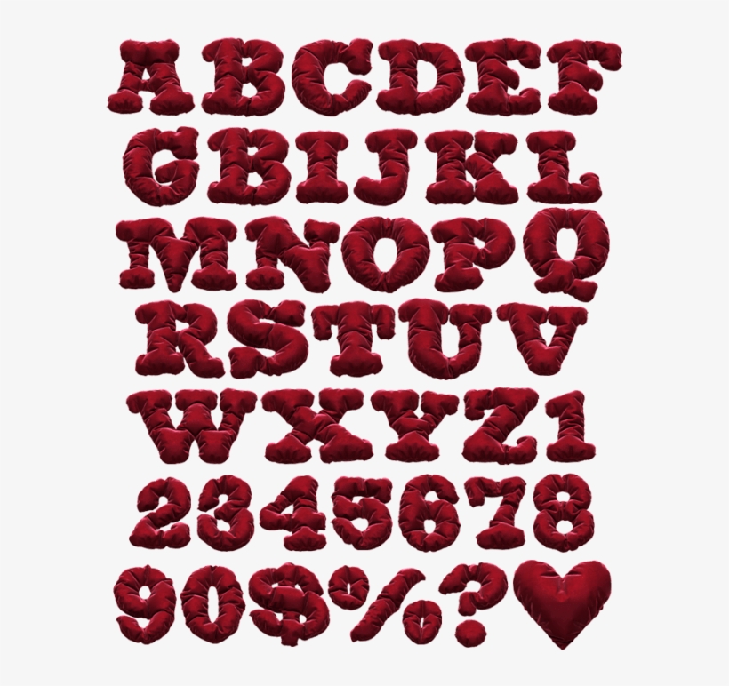 Red Textile Velvet Font - Typeface, transparent png