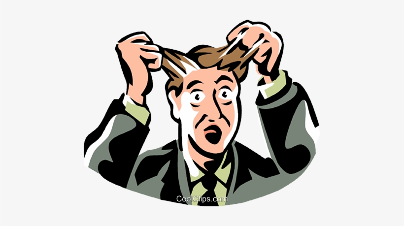 Frustrated Man Pulling Out His Hair Royalty Free Vector - Frustrated Man Vector Png, transparent png