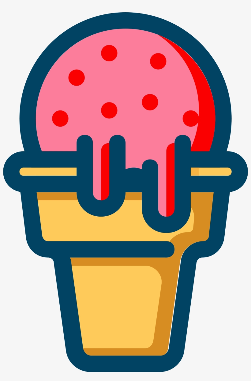 Strawberry Ice Cream Clipart - Ice Cream Vector, transparent png