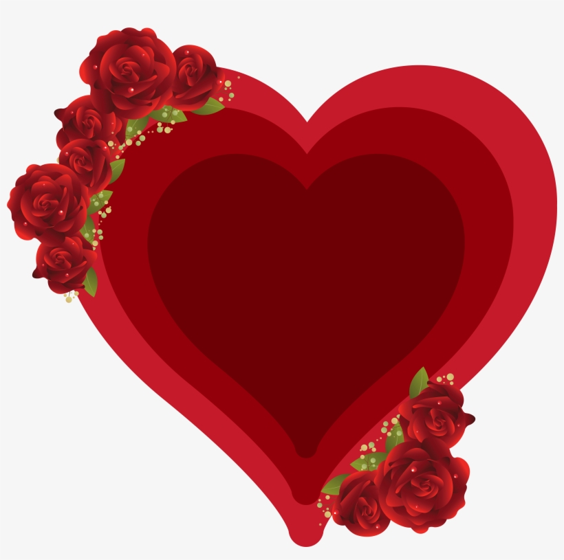 Deco Heart With Roses Png Clipart Picture, transparent png